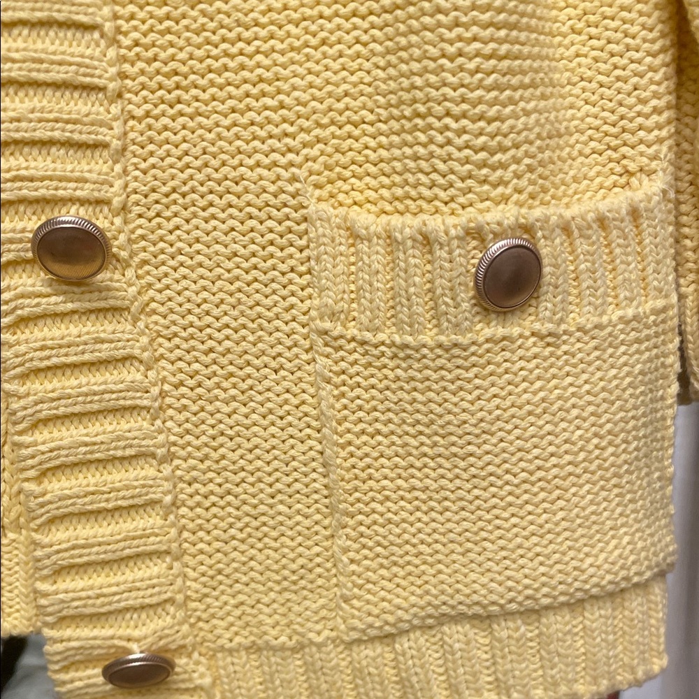Mango Yellow Knit Button-Front Sweater Jacket - Picture 2 of 3